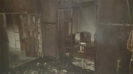 la casa atacada e incendiada por colonos judíos Un bebé palestino muere quemado vivo en un ataque de colonos judíos
